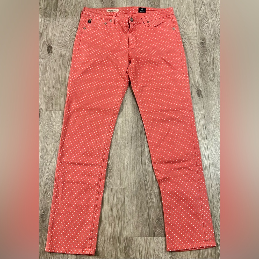 AG Adriano Goldschmied | Women’s Red Polka Dot Skinny Jeans - Picture 5 of 12